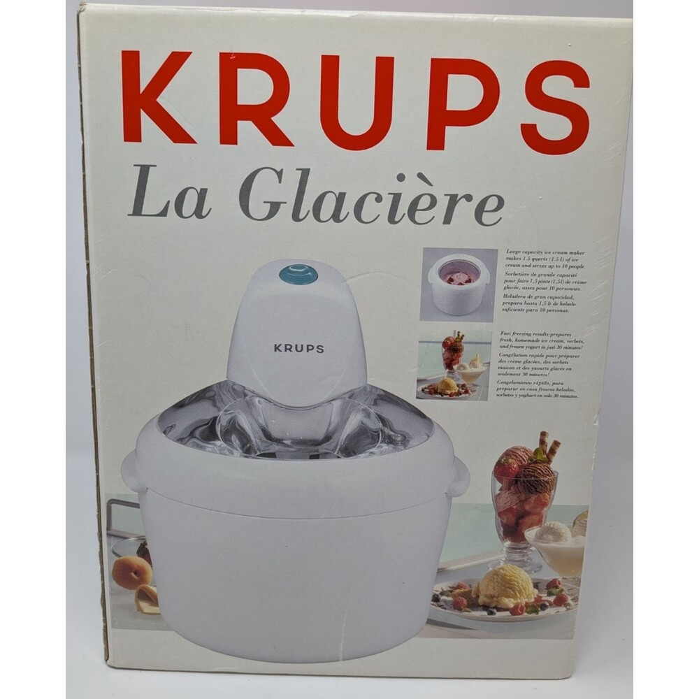 Krups La Glaciere Italian Italy Fresh Ice Cream Maker Model 358 Made In Italy